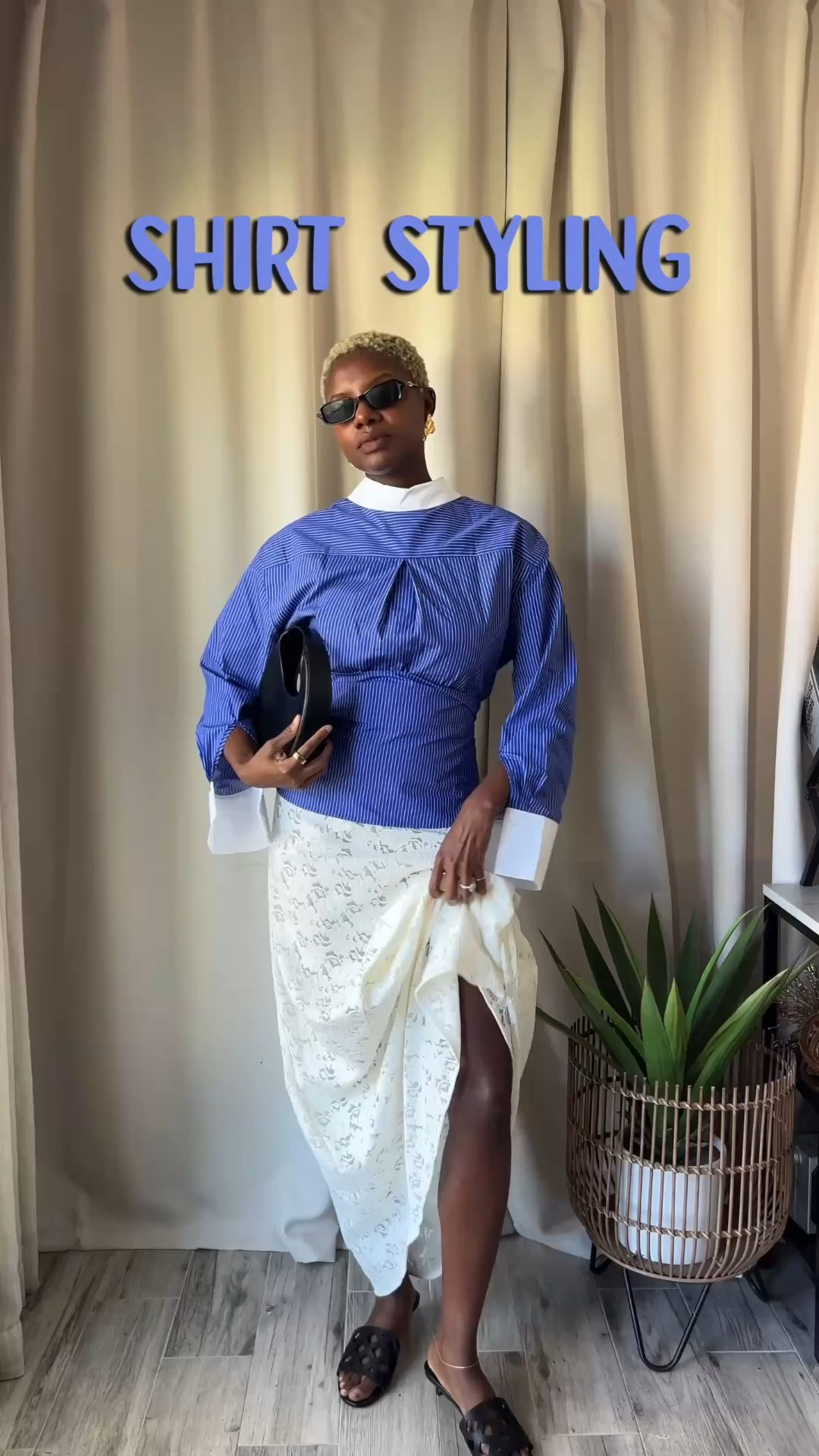 Everyday relaxed fit blue striped button up shirt with white lace maxi skirt.

#LTKootd #LTKdayinmylife #LTKgrwm