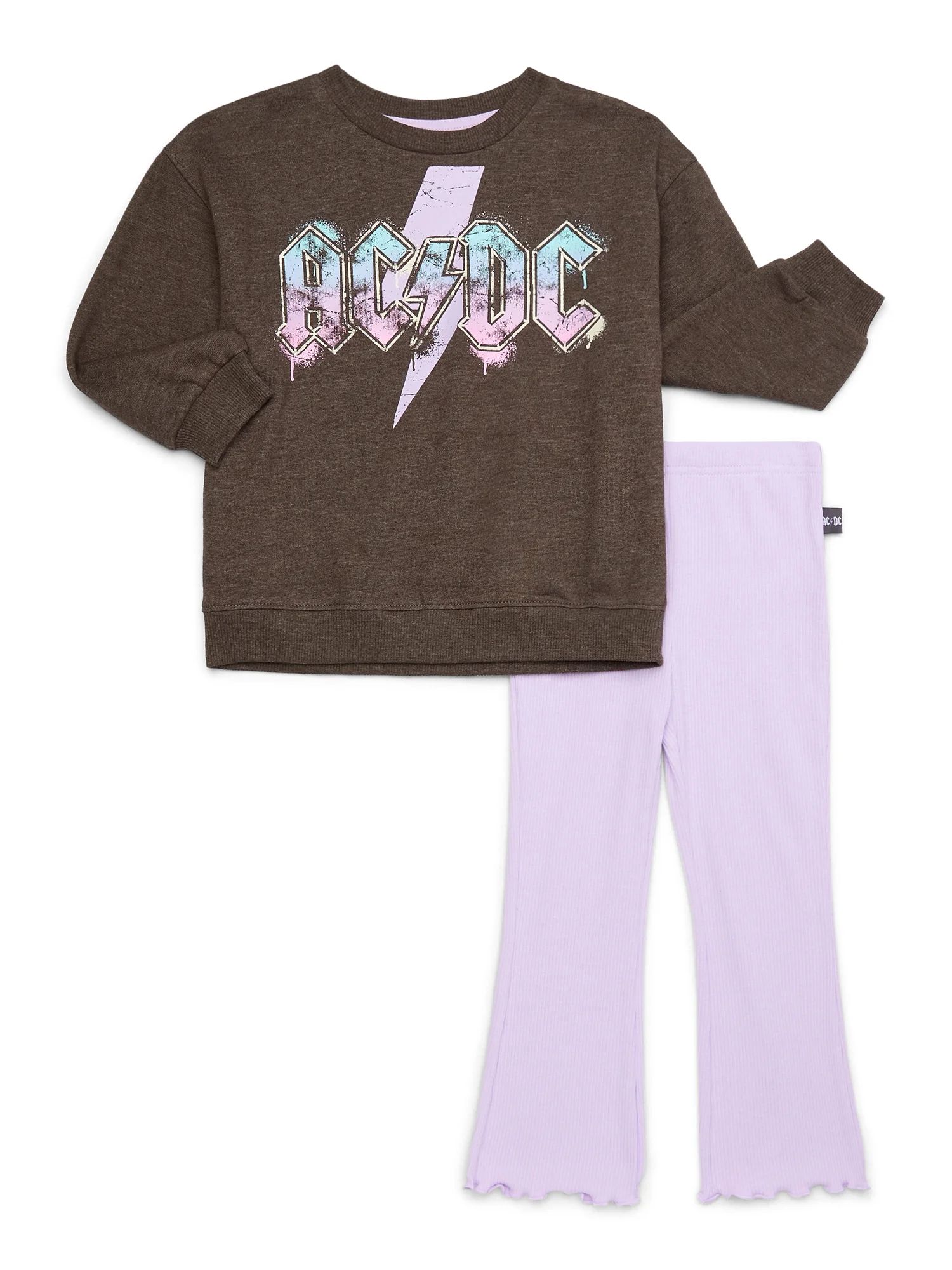 AC/DC Toddler Girl Graphic Sweatshirt and Leggings Set, 2-Piece, Sizes 12M-5T | Walmart (US)