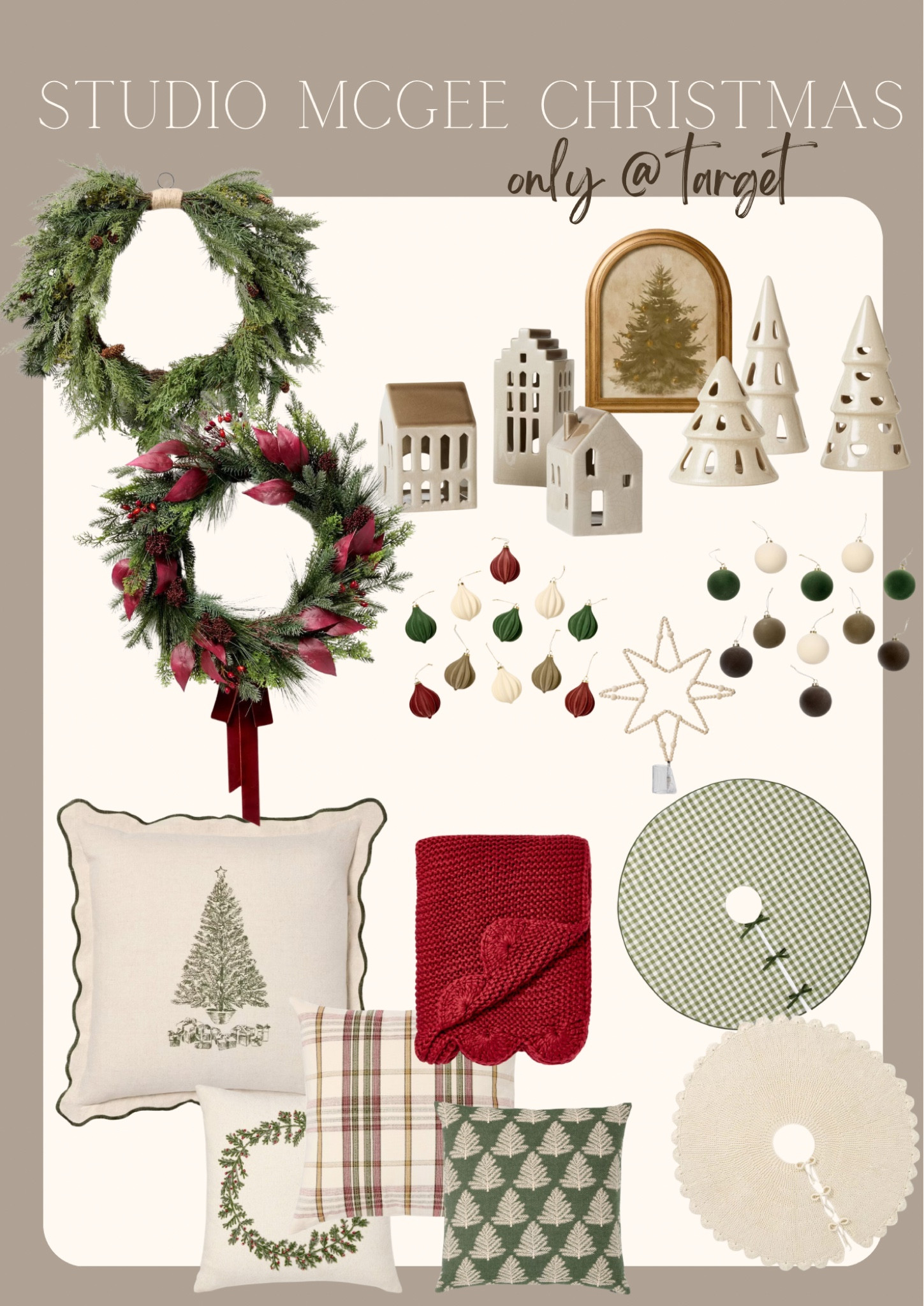 TARGET STUDIO MCGEE CHRISTMAS NEW ARRIVALS 

Target Christmas
Christmas wreaths 
Christmas decor
Christmas pillows 
Christmas tree skirt 
Christmas ornament 
Velvet ornaments 
Christmas art 

#LTKSeasonal #LTKHoliday #LTKHome