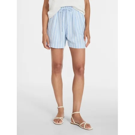 Time and Tru Women's Linen Blend Shorts, Sizes XS-XXXL | Walmart (US)