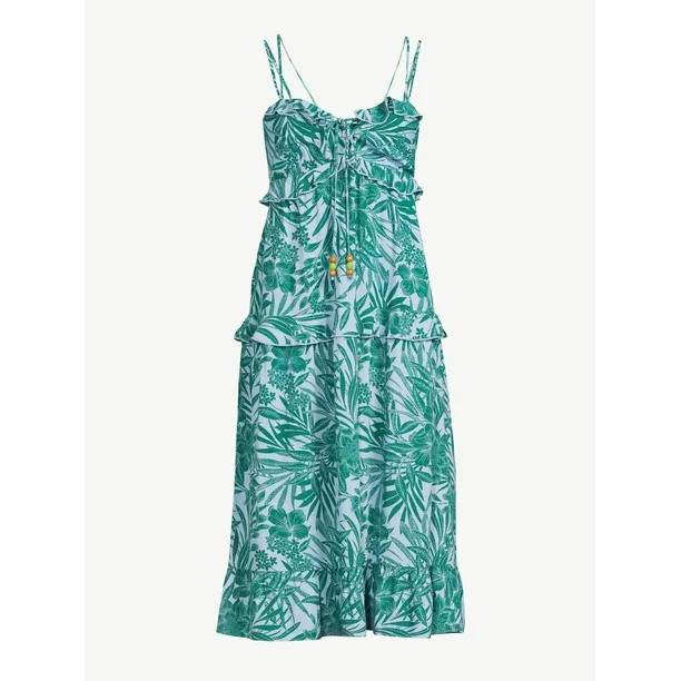 Sofia Jeans by Sofia Vergara Women's Midi Empire Dress with Ruffle Seam - Walmart.com | Walmart (US)