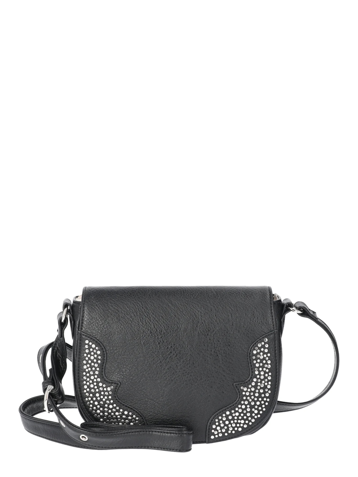 Jessica Simpson Women's Jessie Faux Leather Crossbody Saddle Bag, Meteorite | Walmart (US)
