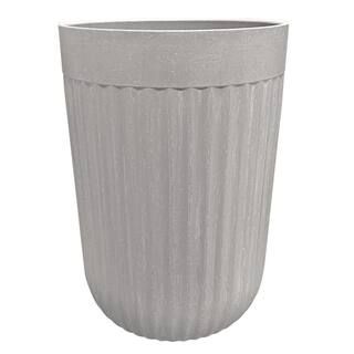 15 in. x 22.5 in. Arlington Fluted Antique Ghost Self-Watering Resin Planter | The Home Depot