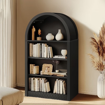 Vatros Small Black Bookcase Arched Bookshelf | Target