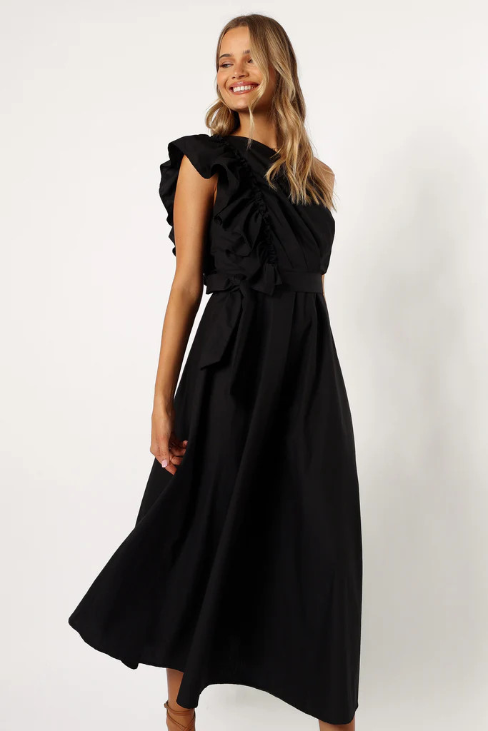 Holland One Shoulder Midi Dress - Black | Petal & Pup (US)