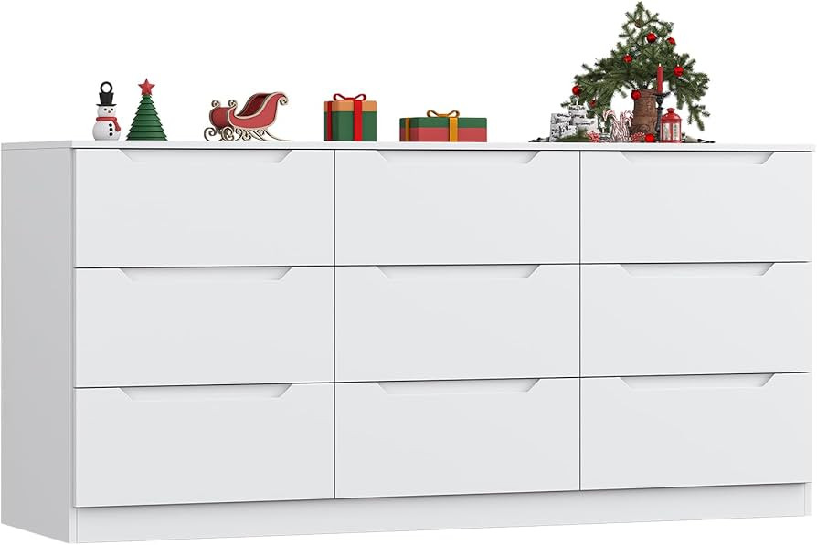 Winkalon 9 Drawer Dresser,62” Wide Chest of Drawer Dresser, Modern Storage Cabinets with Large ... | Amazon (US)