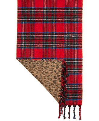 Plaid & Animal Print Reversible Blanket Scarf | Macys (US)