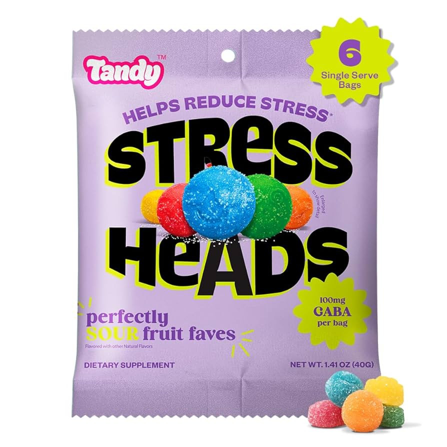 Tandy Stress Heads GABA Amino Acids Gummies I Perfectly Sour Fruit Faves Flavor Gummies Helps Sup... | Amazon (US)