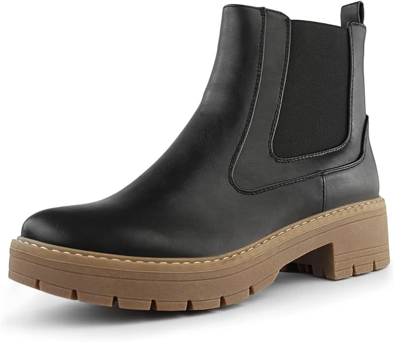 Hawkwell Women's Slip On Chunky Heel Ankle Chelsea Boot | Amazon (US)