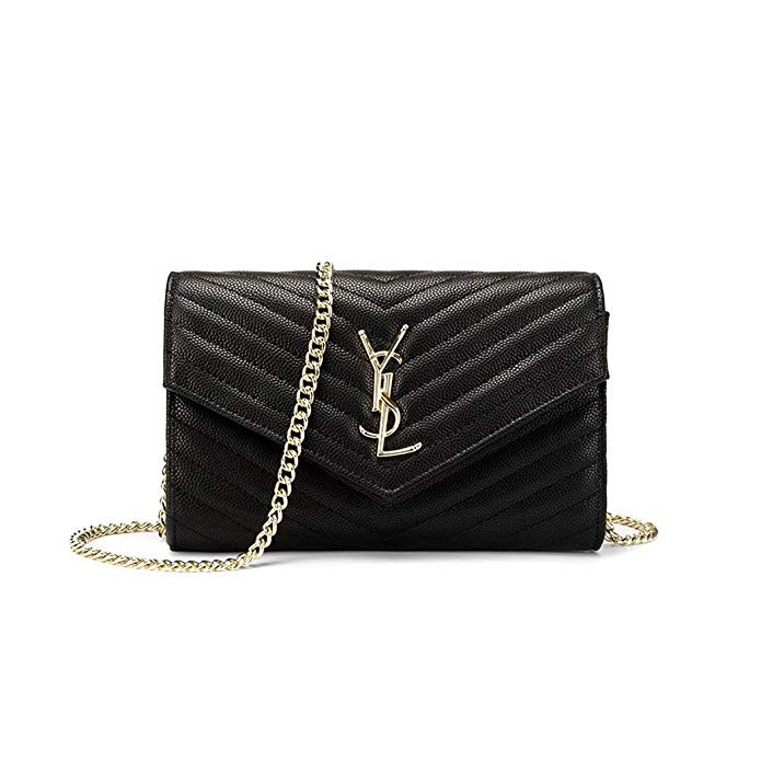 Simple Small Crossbody Bag Quilted Shoulder Purse With Golden Chain Strap | Amazon (US)