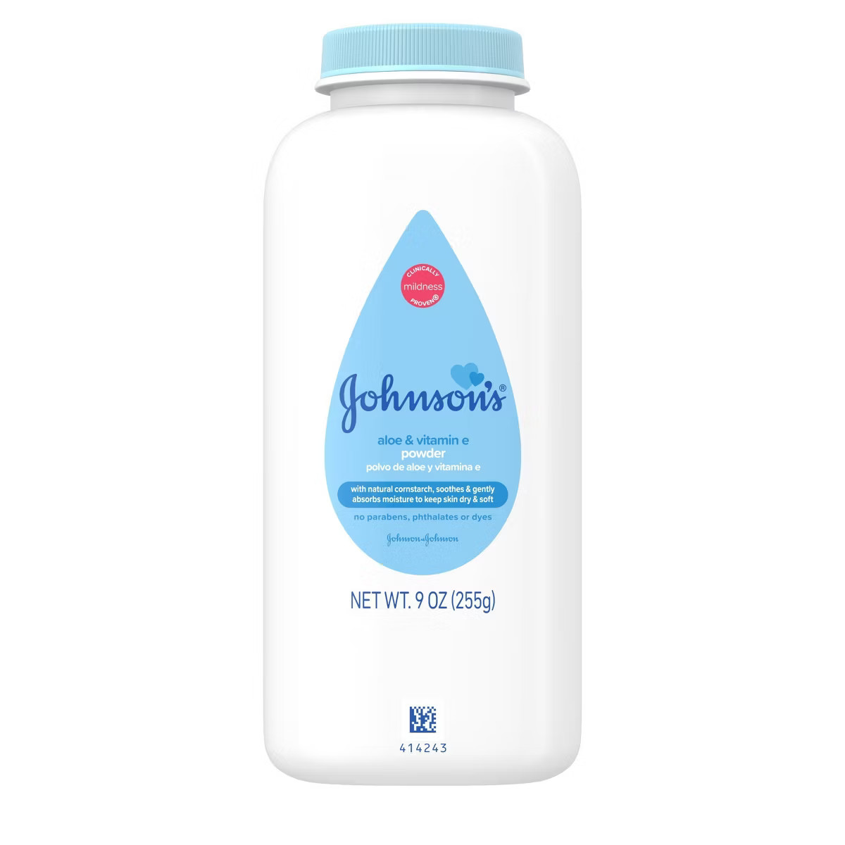 Johnson's Naturally Derived Cornstarch Baby Powder, Aloe & Vitamin E, Hypoallergenic - 9oz | Target