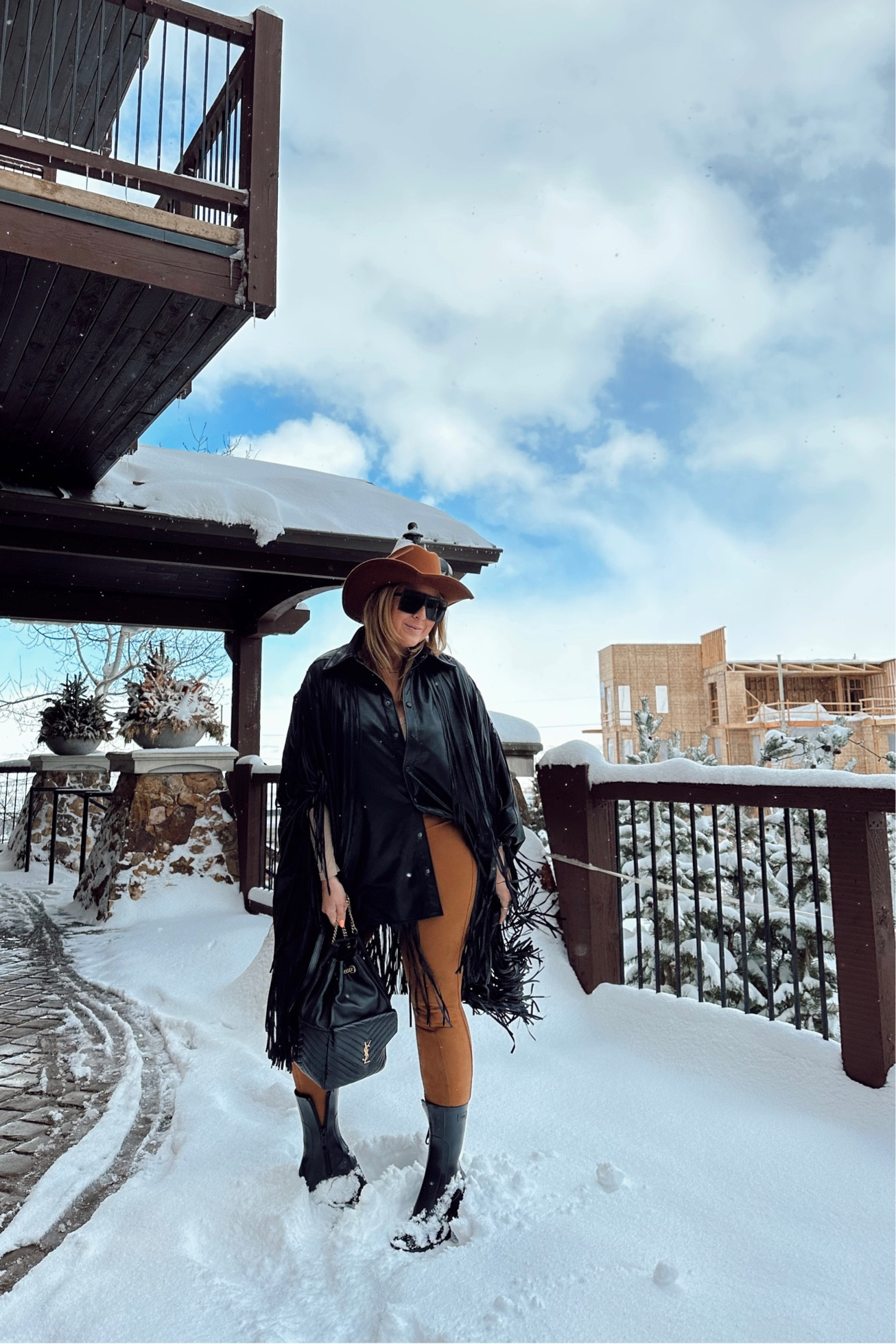 fringe cape
suede SPANX leggings 
Chloe Betty boots
YSL backpack 

#LTKshoecrush #LTKsalealert #LTKstyletip