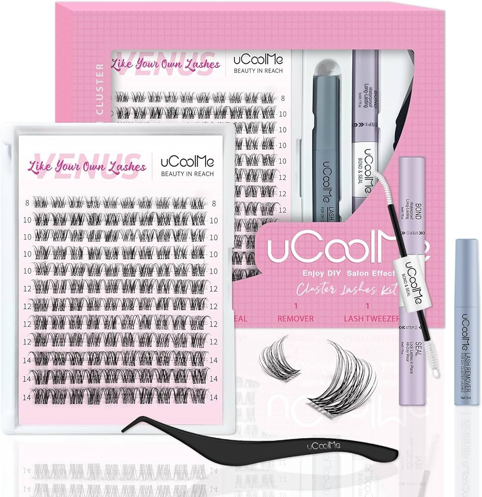 Venus Lash Clusters Kit Short 8-14mm 120PCS D Curl Natural Cluster Lashes Kit Wispy Eyelash Clust... | Amazon (US)