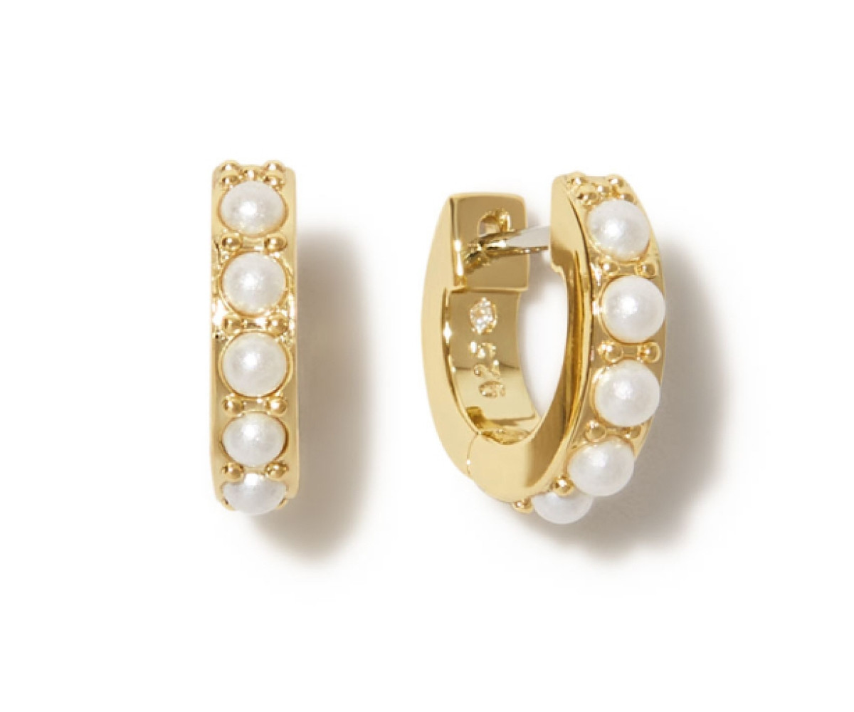 Ana Luisa Pearl Huggie Hoops - Ashley - Gold, gold, pearl | Macy's