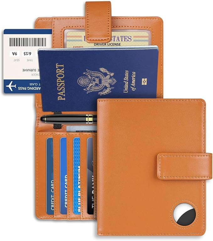 AirTag Passport Holder Wallet Cover Case for Women and Men,RFID Blocking,Passport Case with AirTa... | Amazon (US)