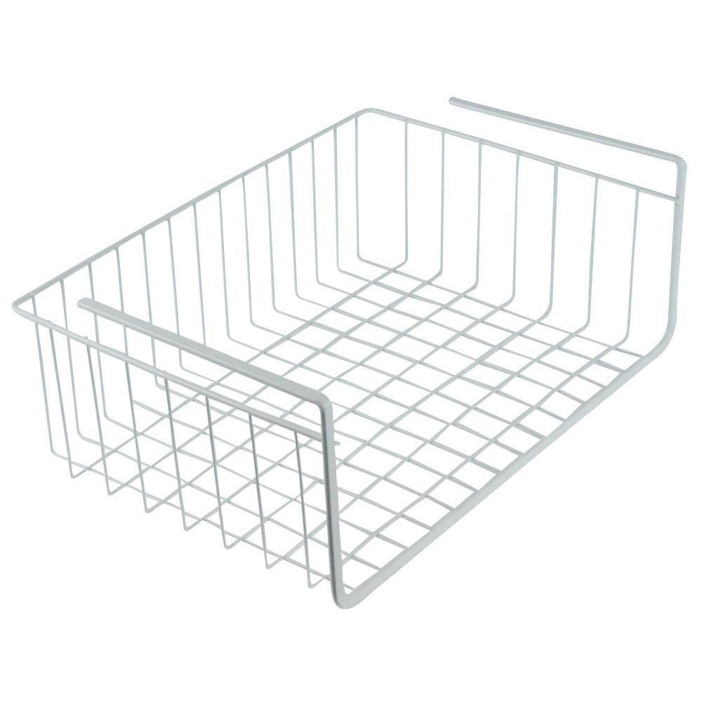 Southern Homewares 15 in. White Wire Under Shelf Storage Organization Basket | The Home Depot