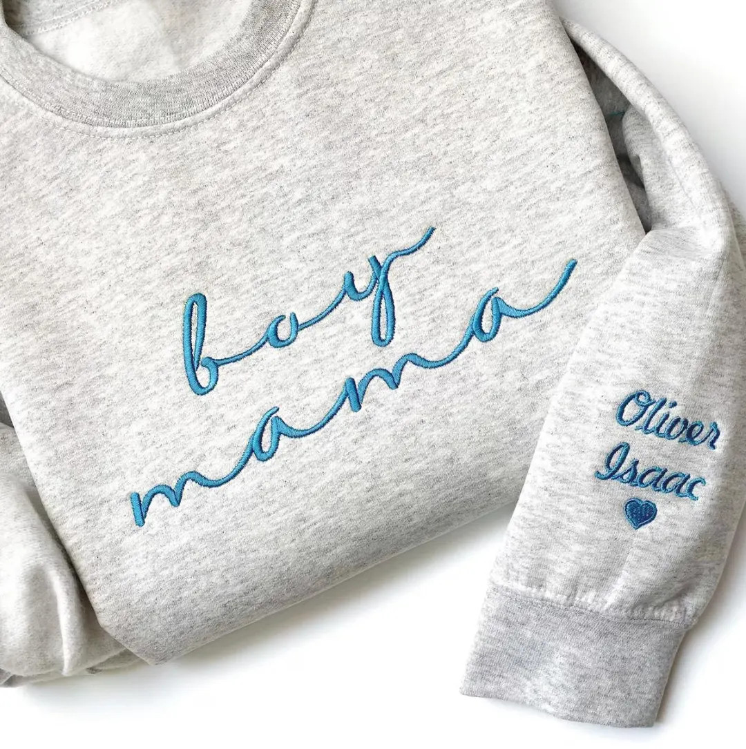 Boy Mom Embroidered Sweatshirt - Unisex Crewneck Pullover for Busy and Comfy Mom Life | Mother's ... | Etsy (US)