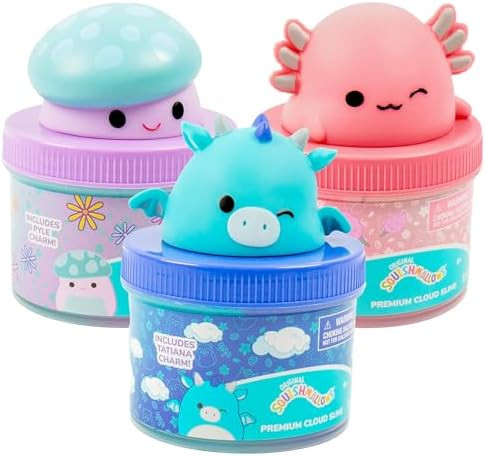 Original Squishmallows Premium Cloud Slime, 3-Pack, 9 Add Ins, 8 oz. | Amazon (US)