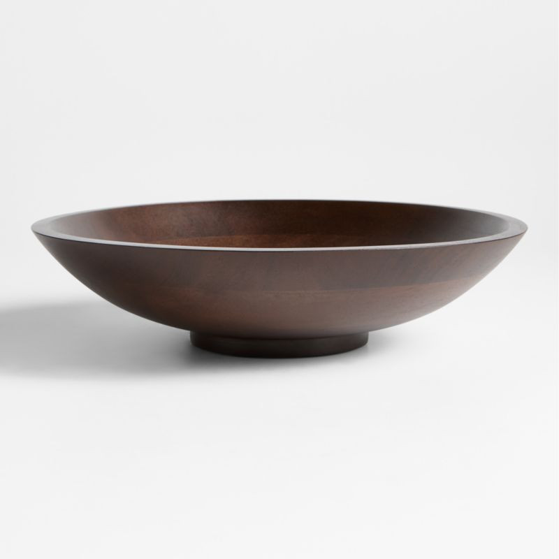 Madeira 12" Walnut-Finished Acacia Wood Salad Serving Bowl + Reviews | Crate & Barrel | Crate & Barrel