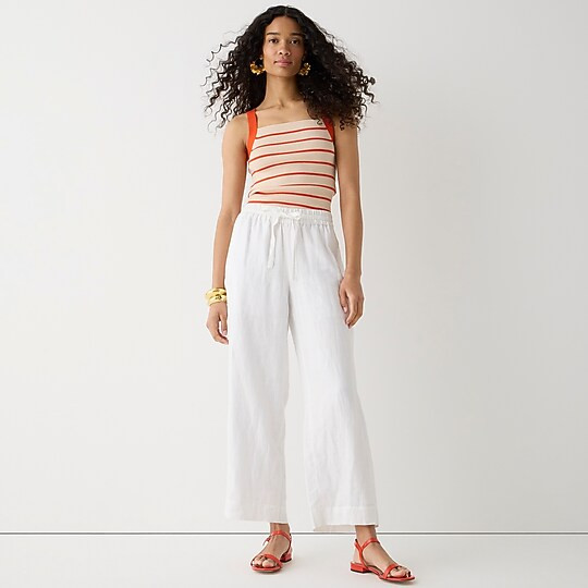Petite wide-leg seaside pant in linen | J. Crew US