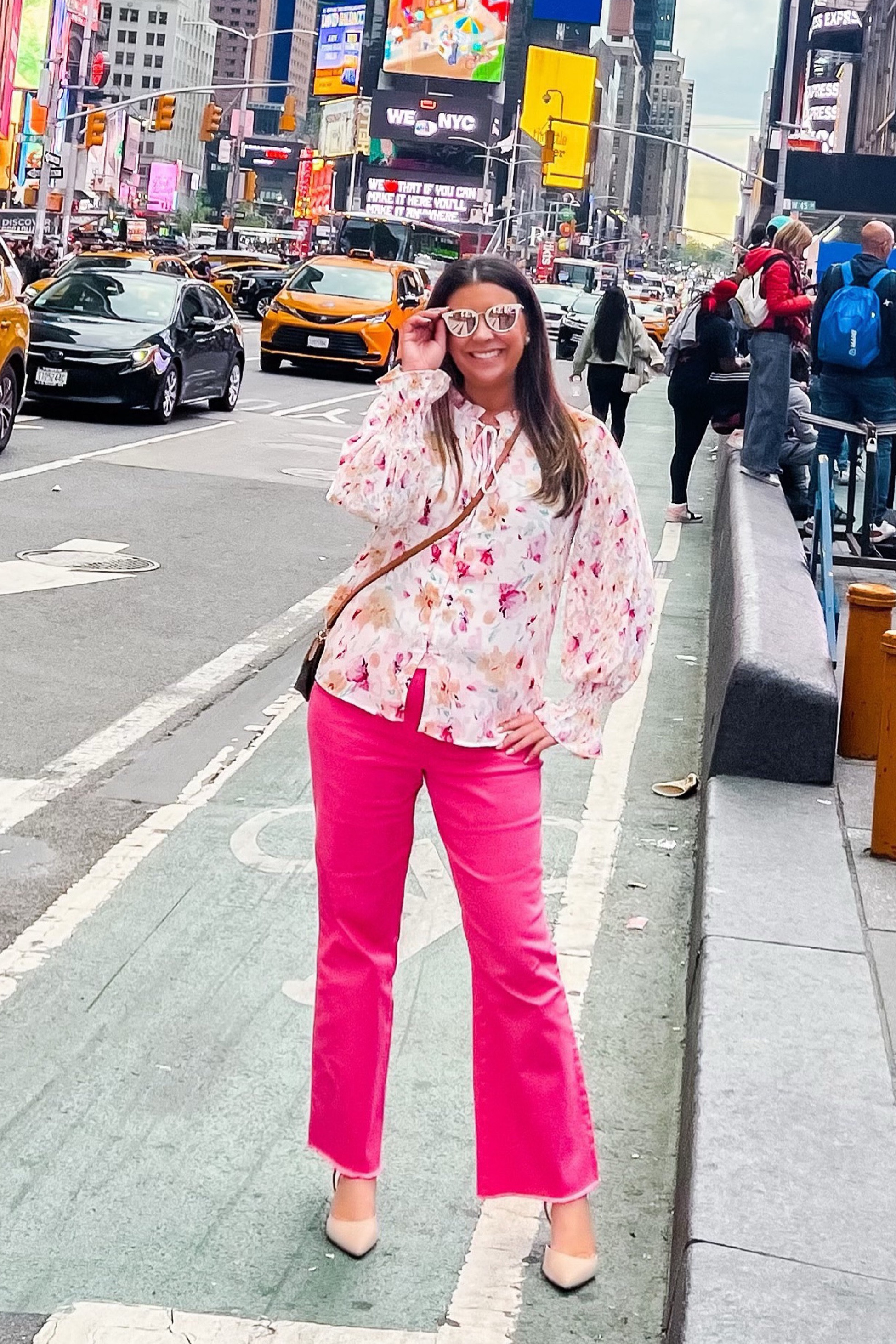 Have you heard of @1822denim ?👖They are known for they’re buttery 🧈soft denim and are my favorite jeans right now! And are from Ny, Ny! 🍎Wearing the new Luxe Demi Boot in pink, very stretchy material, fringe flare bottoms are so cute. So cute for spring time 🌸Size reference 30. Link on stories to shop! Will be posting more styles soon 🙌🏻🎥 Wore this fit to the New York New York Broadway show! 🗽🎶🎤🎹🎷💃@nynybway It was so cool when they sang New York by Frank Sinatra at the end 👏🏻 1822 denim, denim jeans, spring outfits, nyc blogger, pink jeans, pink capris, spring outfits, flower top, nyc fashion, casual spring outfits, nyc outfit, trufflesandruffles_xoxo 

#LTKtravel #LTKSeasonal #LTKstyletip