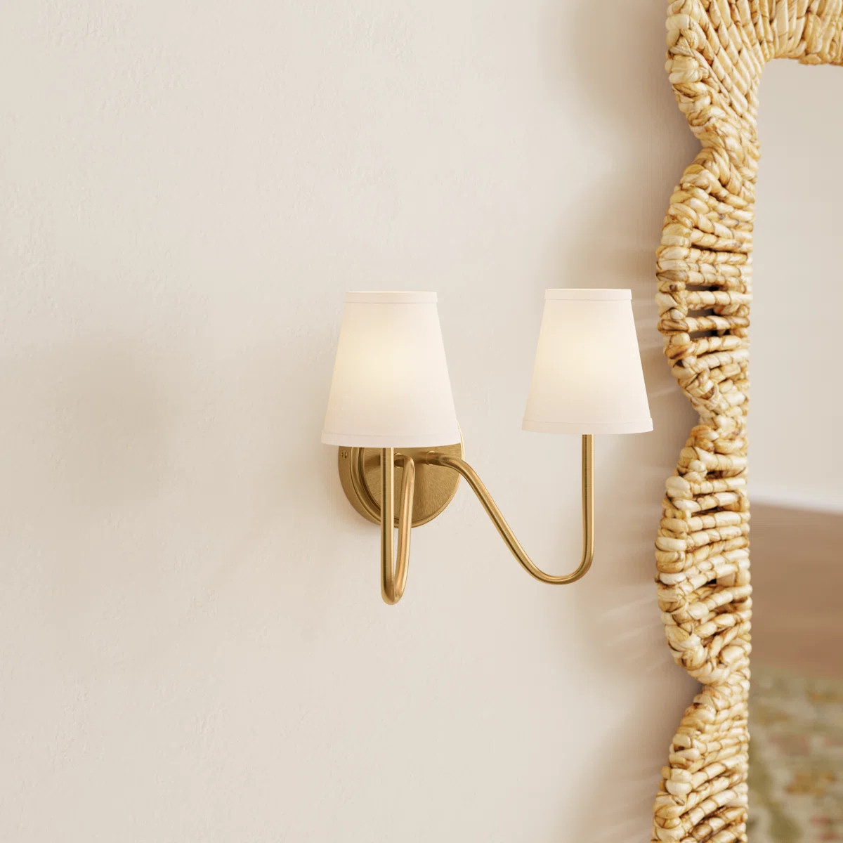 Roan 2 Light Steel Dimmable Armed Sconce | Birch Lane