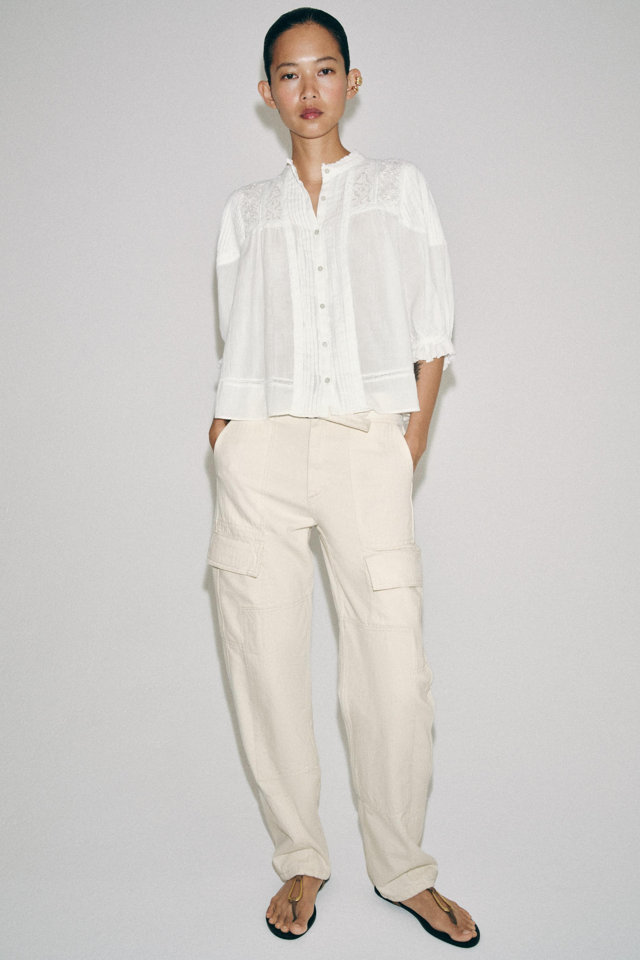 ZW COLLECTION ROMANTIC COTTON SHIRT | Zara UK