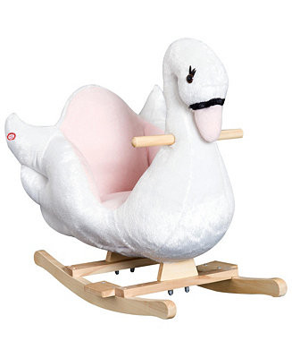 Qaba Baby Rocking Horse, Plush Animal Rocker w/ Realistic Sound, Pedals - Macy's | Macy's