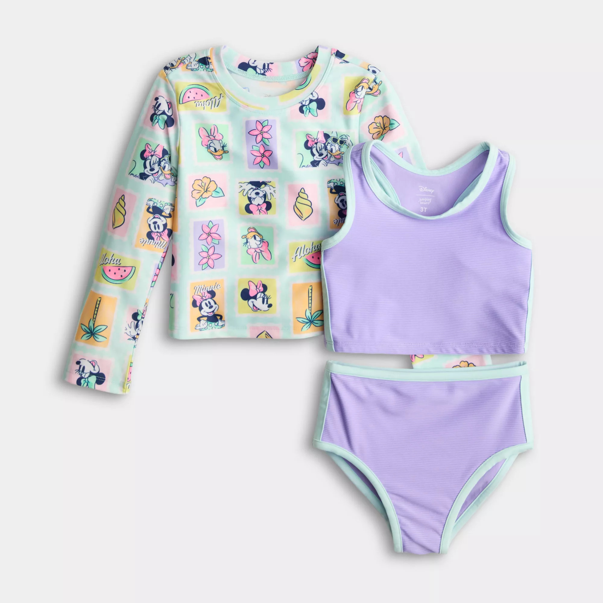 Baby & Toddler Girl Jumping Beans® Disney's Minnie Mouse 2-pc. Swim Set & Rash Guard | Kohl's