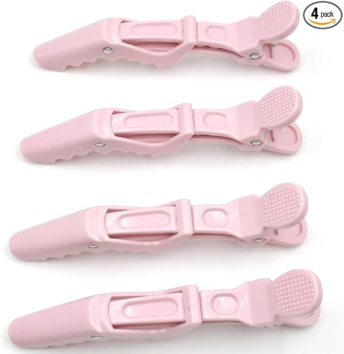 Yamel Crocodile Hair Clips Pink 4 pcs Plastic Non-Slip Grip Hair Clips for Styling Sectioning for... | Amazon (UK)