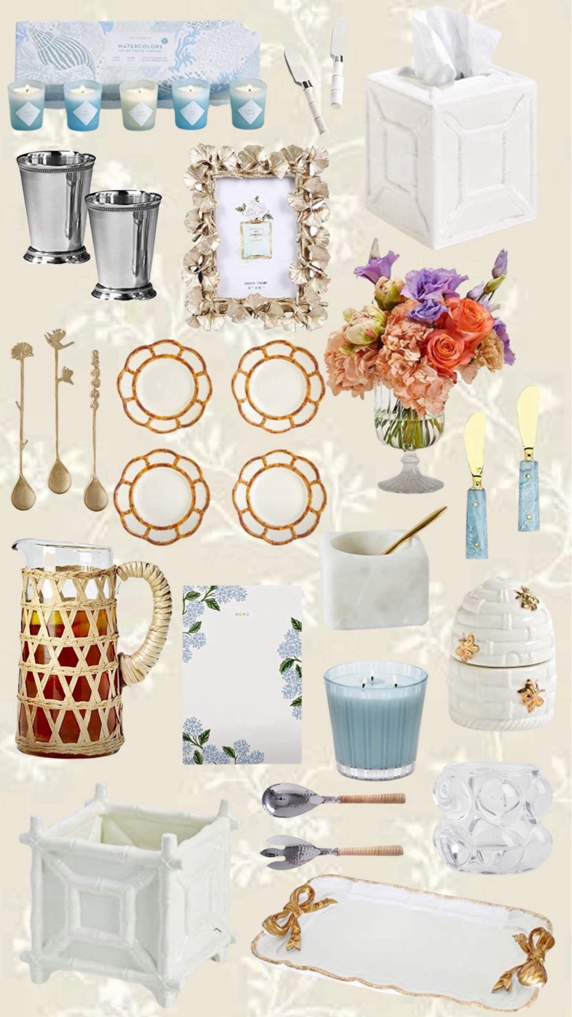 Gifts for the Hostess! 
#hostess #giftsforher 

Preppy grandmillennial bamboo Amazon frames, pitcher, marble, cheese knives gifts for hostesses, MIL gifts, mother in law gifts 

#LTKHoliday