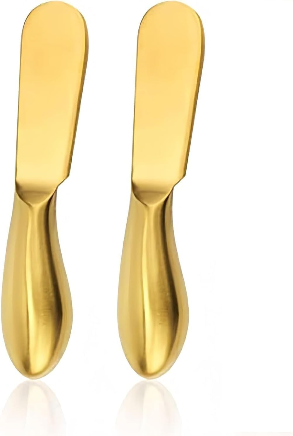2Pcs Golden Butter Knife, Cheese and Butter Spreader Knive Set One-piece Stainless Steel for Home... | Amazon (US)