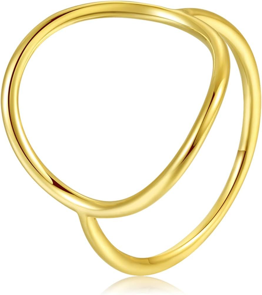 LEMON GRASS Gold Vermeil Open Circle Ring in Sterling Silver Size 4-9 | Amazon (US)