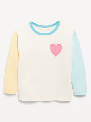Long-Sleeve Heart Pocket T-Shirt for Toddler Girls | Old Navy (US)