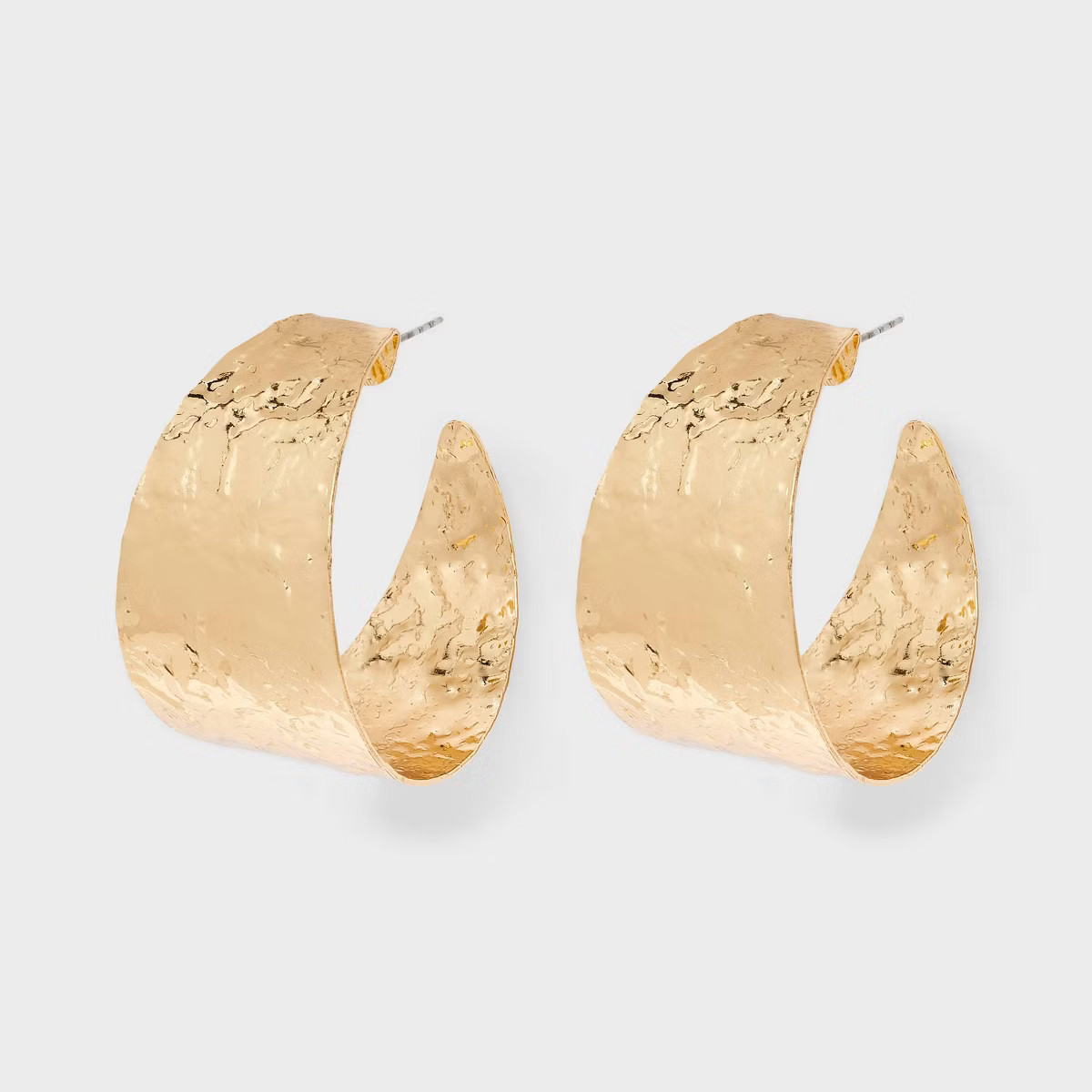 Hammered Hoop Earrings - A New Day™ Gold | Target