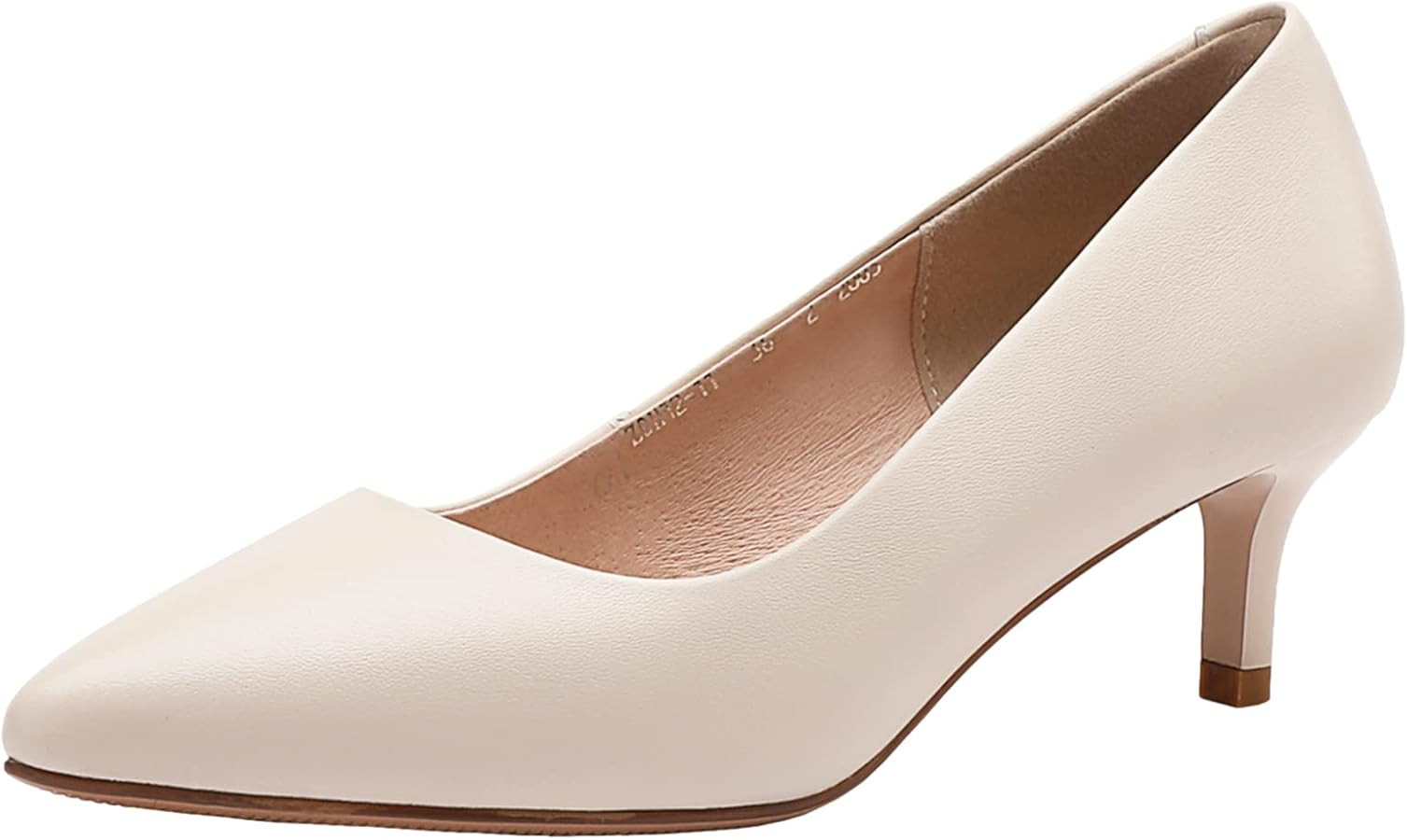 ANUFER Women's Full Genuine Leather 5CM/7CM/9CM High Heels Elegant Pointed Toe Pumps Office Work ... | Amazon (US)