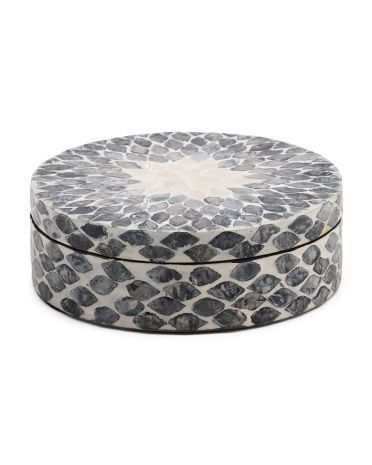 Capiz Round Decorative Box | TJ Maxx