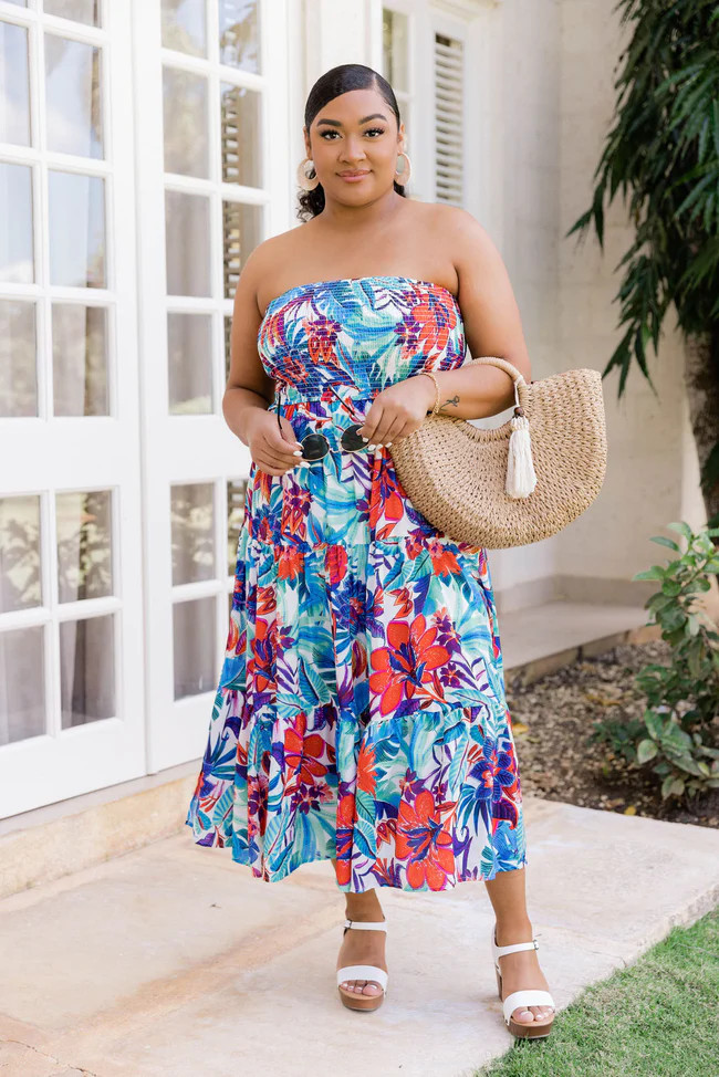 Heading To Paradise Blue Floral Jumpsuit FINAL SALE | Pink Lily