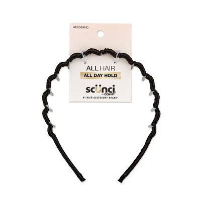 scünci Fabric Covered Zig Zag Headband - Black - All Hair: Hair Styling, Fashion, Securing Hair | Target