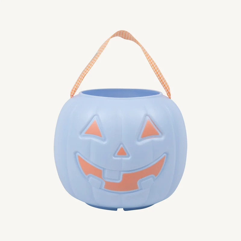 Sir Proper's Pumpkin Pail - Blue & Seashore Sherbet Gingham | The Beaufort Bonnet Company