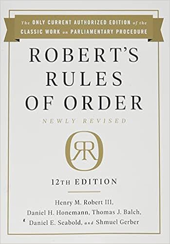 Robert's Rules of Order Newly Revised, 12th edition  | Amazon (US)