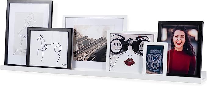 Wallniture Denver Modern Design Floating Picture Display Ledge Wall Mount Shelf 46 Inches White | Amazon (US)