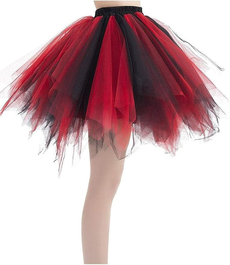 ChicWind Womens Rainbow Puffy Tutu Layered Tulle Petticoat Skirt for Party | Amazon (US)