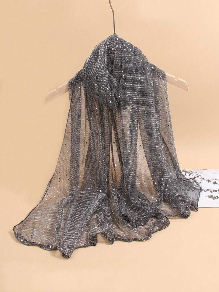 1pc Women's Lightweight Solid-Color Sequin Silk Bandana Scarf, Style Headscarf, Daily Accessory &... | SHEIN