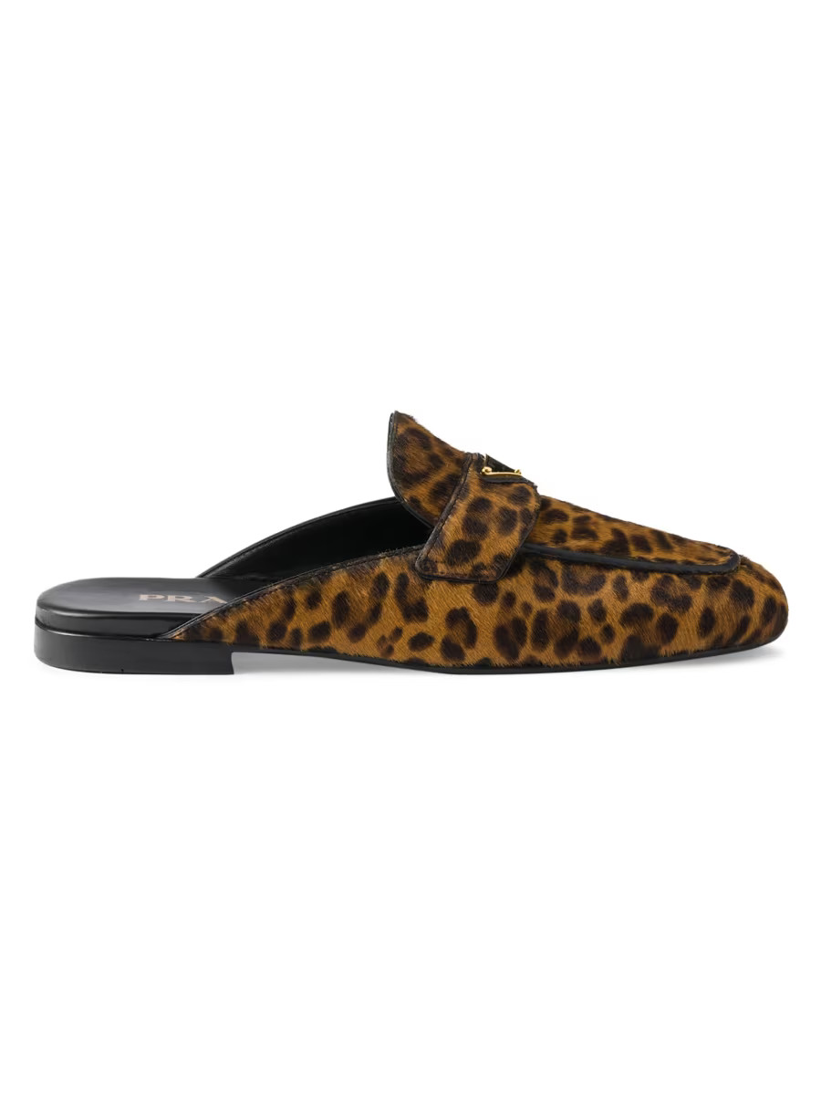 Leopard Print Leather Mules | Saks Fifth Avenue