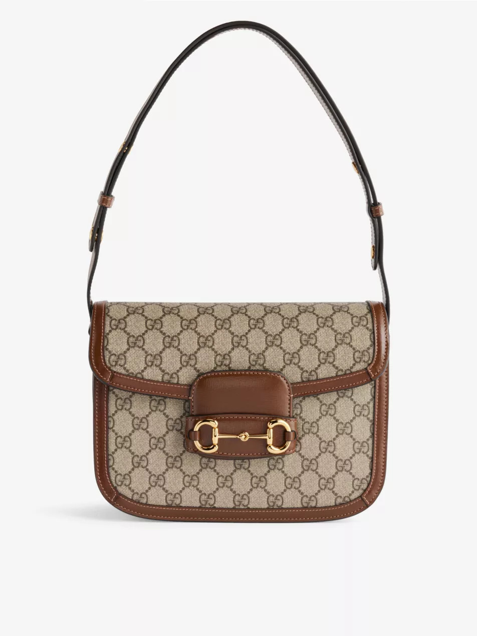 Horsebit 1955 canvas shoulder bag | Selfridges