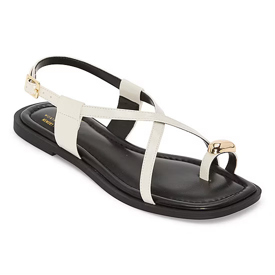 new!Worthington Womens Vintage Adjustable Strap Flat Sandals | JCPenney