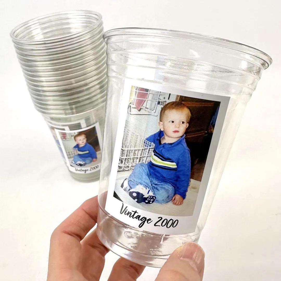 Custom Photo Cups 16oz Personalized Plastic Cups With Text for Parties Events Birthday Supplies D... | Etsy (US)