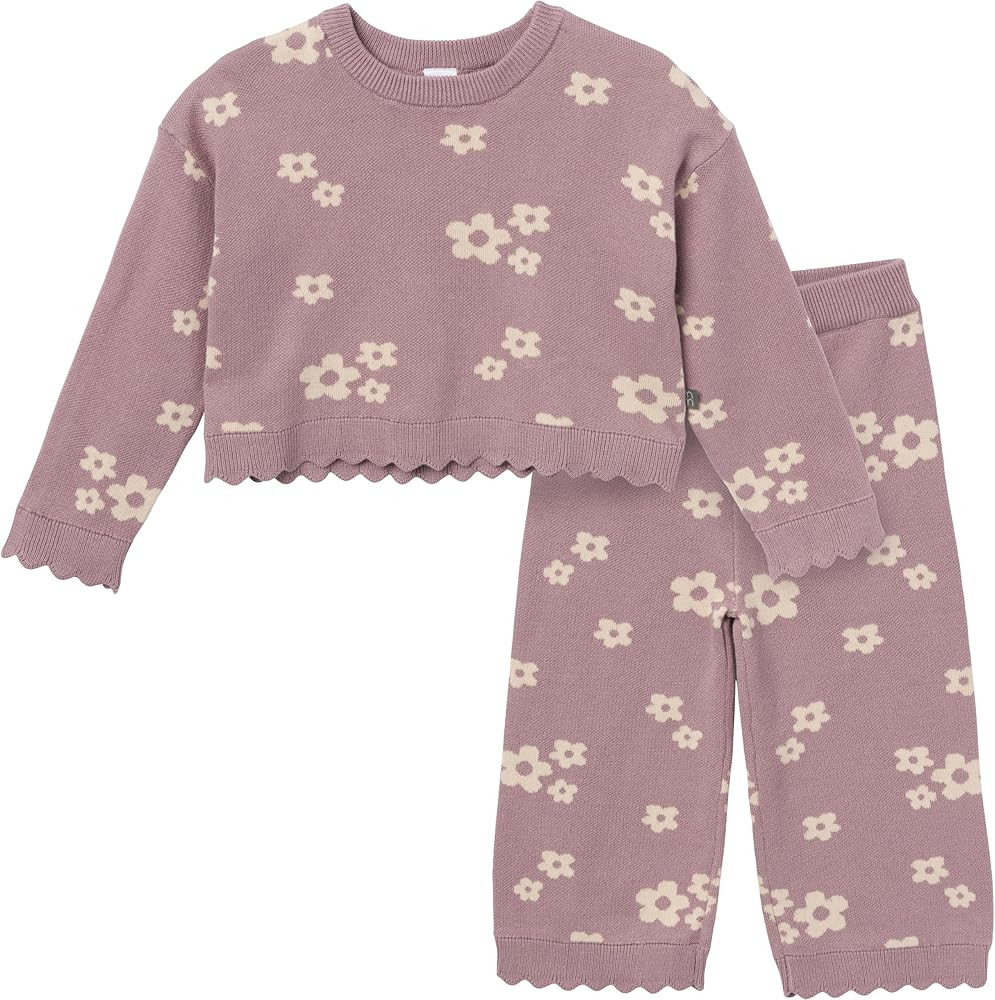 Modern Moments by Gerber Girls' Baby and Toddler Jacquard 2-piece Sweater Set | Amazon (US)
