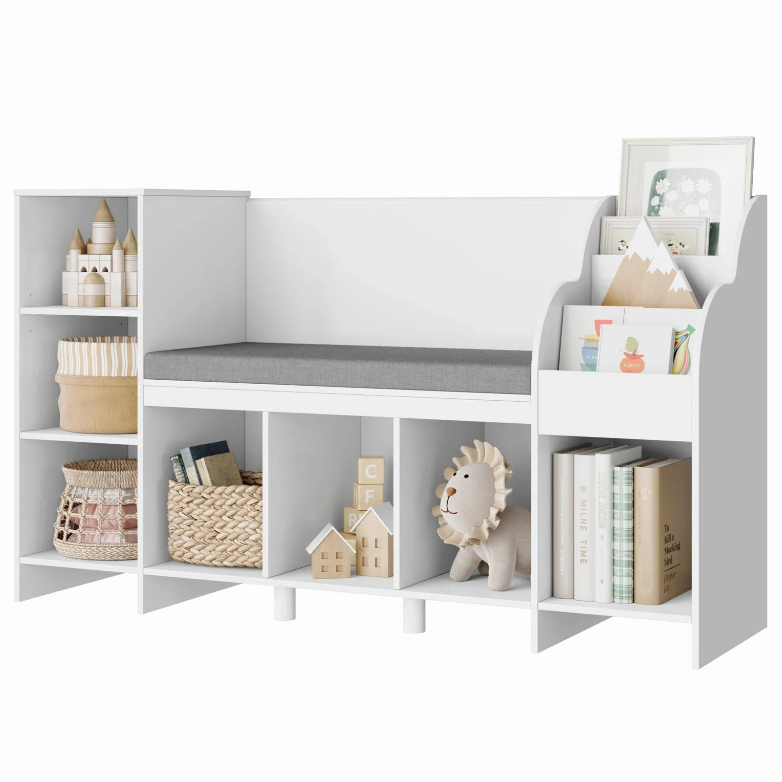 Best sellerReduced price Homfa Homfa 31.5'' H x 54.5'' W Kids Bookshelf with Reading Nook, 2 Seat... | Walmart (US)